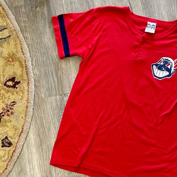 Vintage 1990s Cleveland Indians Chief Wahoo Print Red Amateur Baseball T-Shirt - Picture 7 of 15